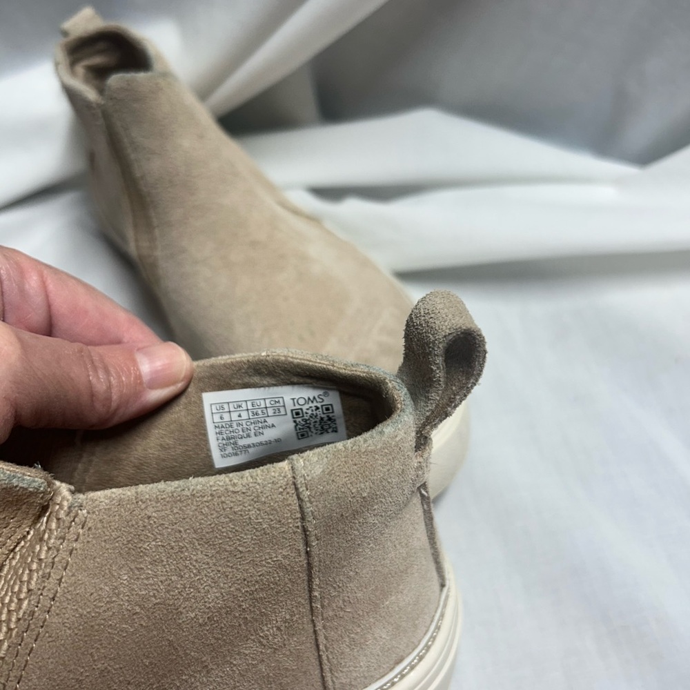 Toms Womens Bryce Beige Suede Slip On Shooties Shoes 6 - Picture 9 of 12